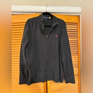 Ralph Lauren Men's Charcoal Zip-Up Sweater